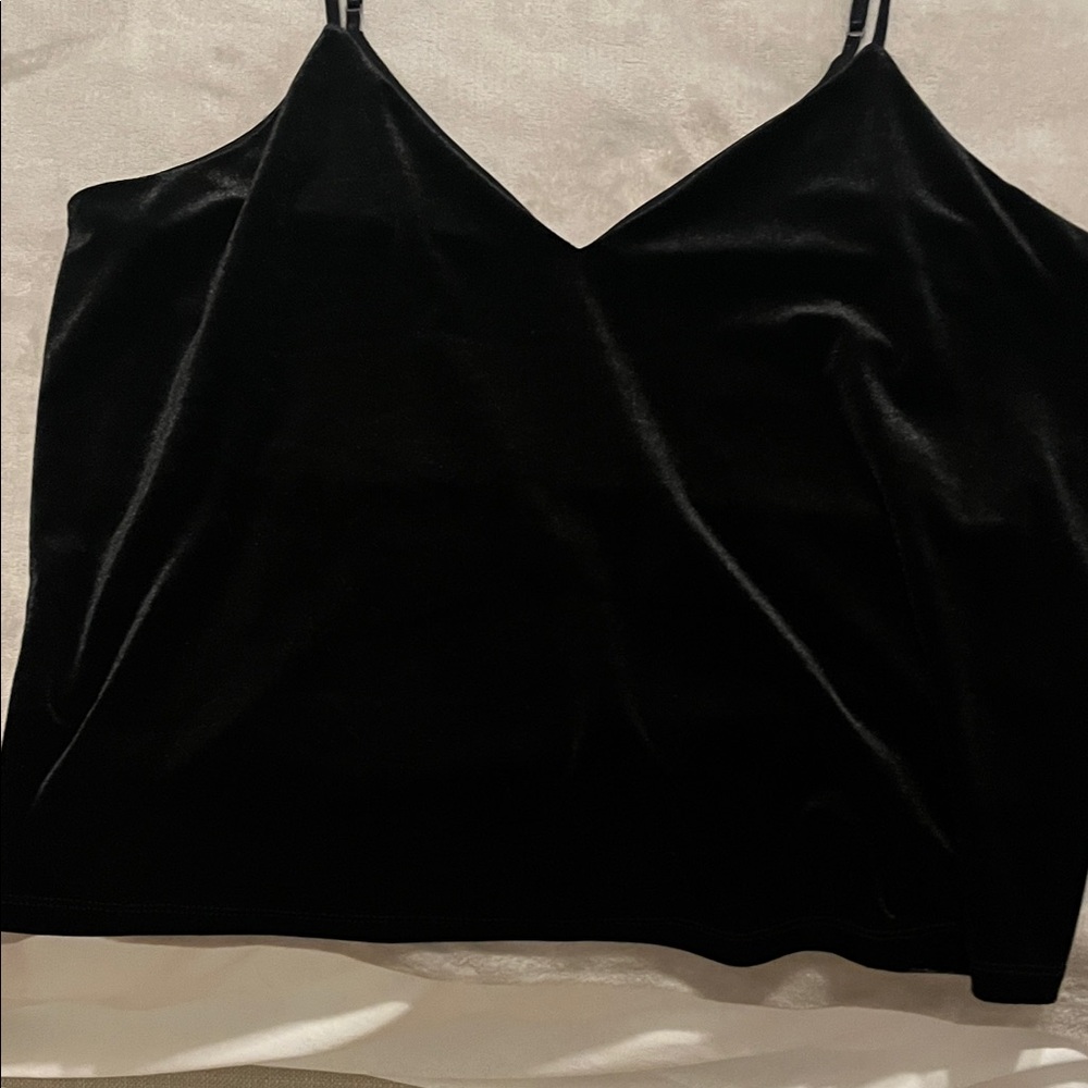 Free Press Elegant Black Velvet Camisole top. Perfect for an evening out.